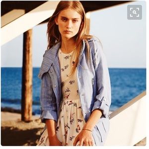 Joie linen barker A line striped hooded jacket